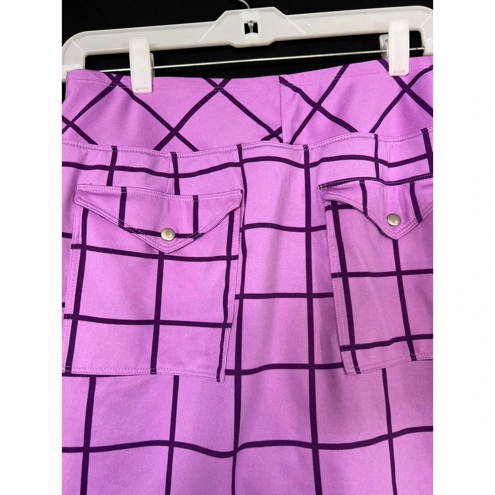 Jofit‎ Golf Skort Womens Large Purple Window Pane Stretch Inner Shorts Pockets